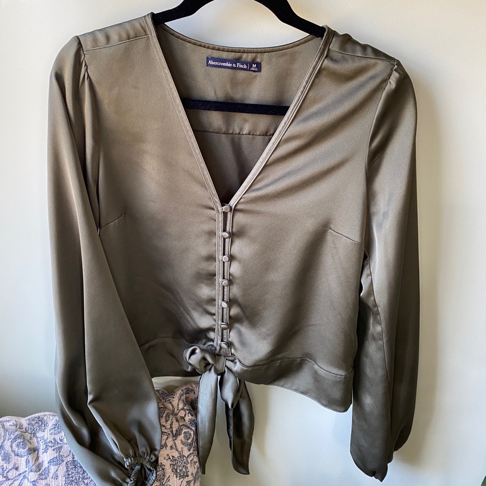 Abercrombie Satin Tie Top